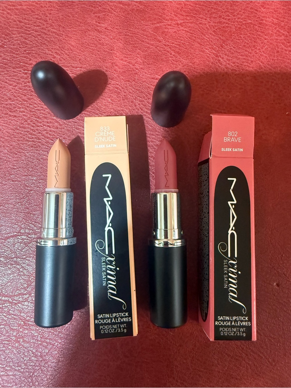 M·A·C Satin Lipstick Lot 3 Brave/Thanks, It's M·A·C!/Crème d'Nude 833;540;802